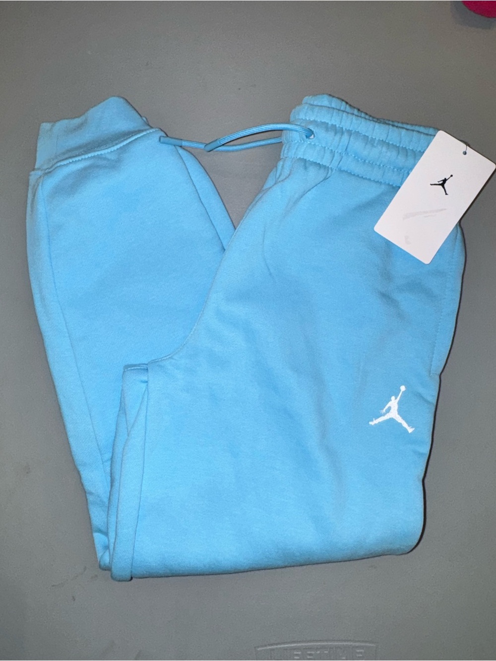 Jordan Kids Light Blue Jumpman Fleece Joggers with White Logo